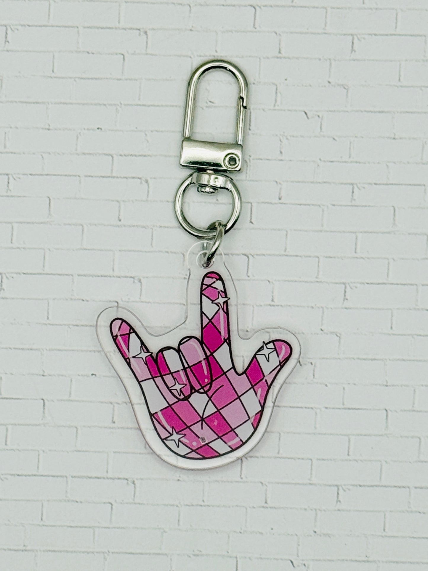 Pink Disco ILY Bag Charm