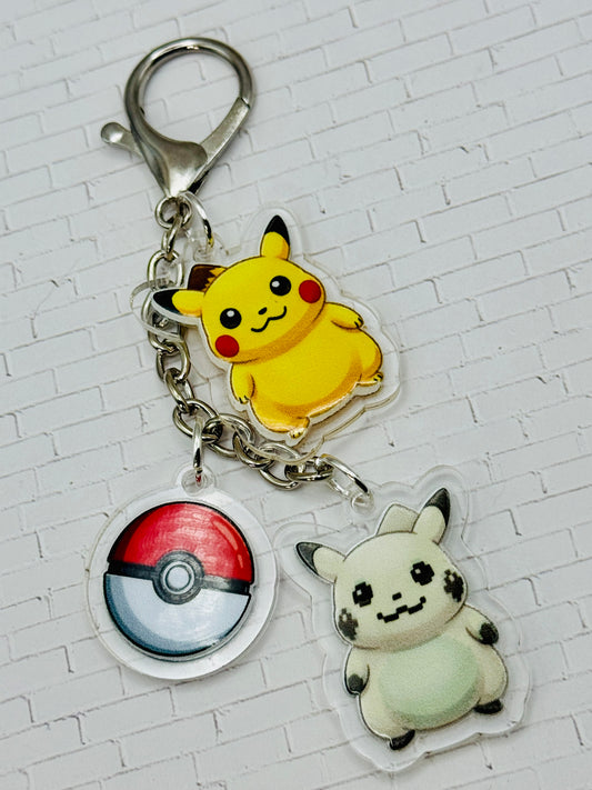 Retro & Pixel Electric Mouse Charm Keychain