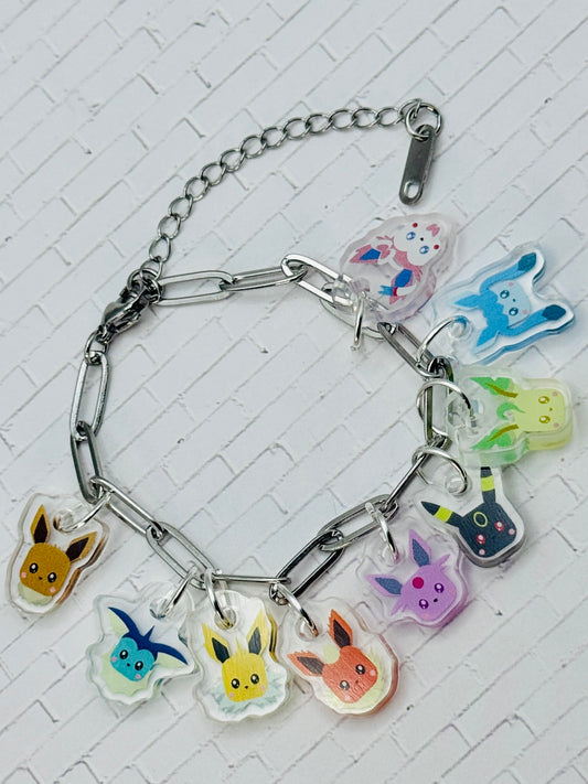 Eeveelution Charm Bracelet Silver