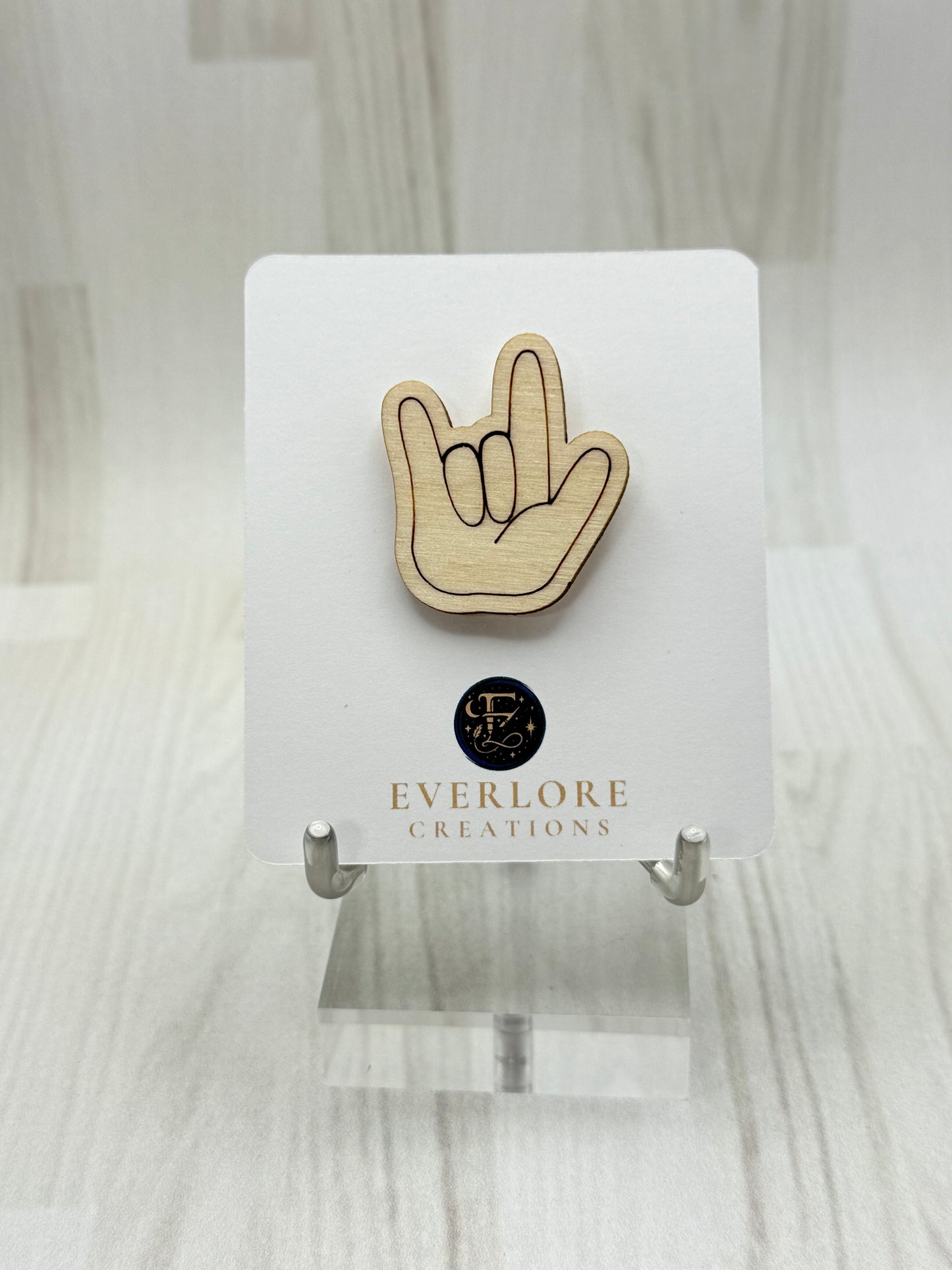 Deaf Pride ASL ILY Hand Pin