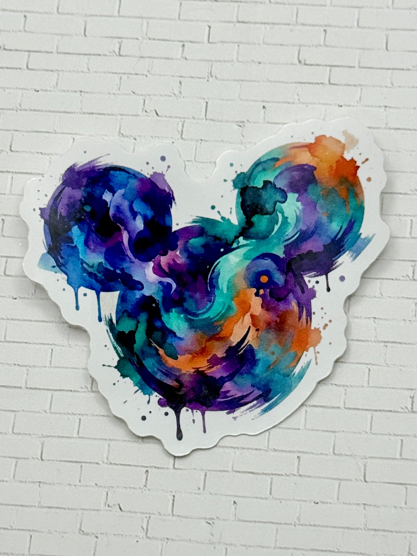 Watercolor Mouse Head Sticker