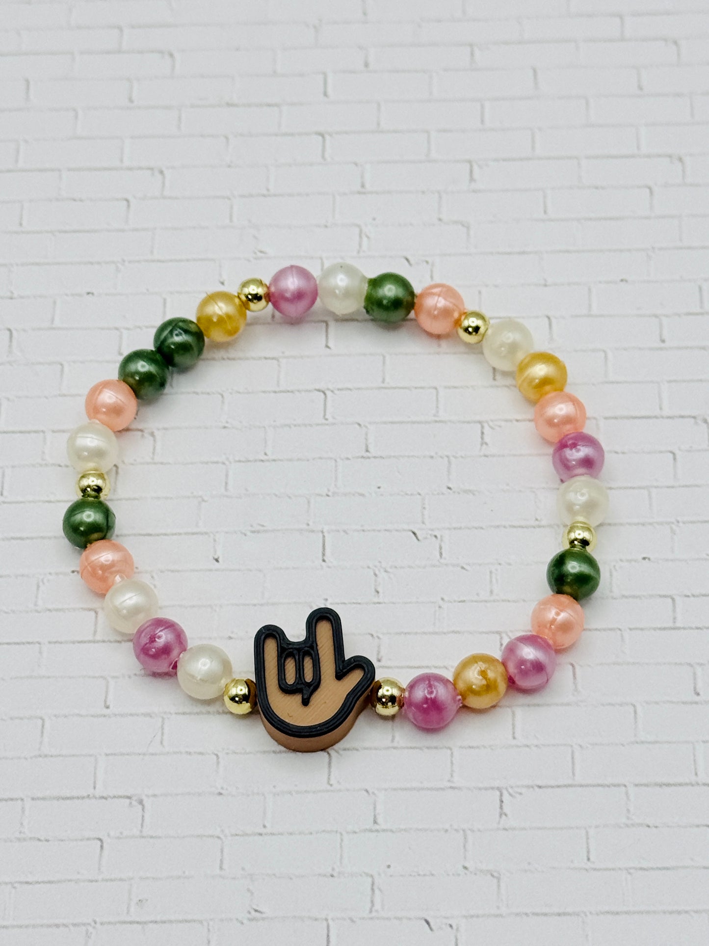 Evergreen Blush ILY Bracelet