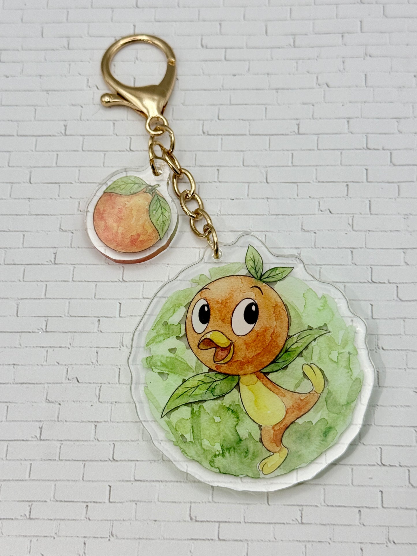Orange Citrus Bird Keychain