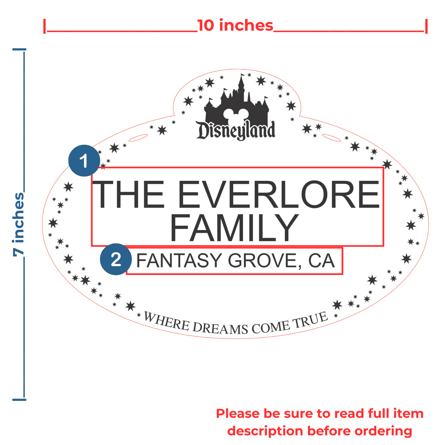 Personalized Castle Stroller Sign - Disneyland