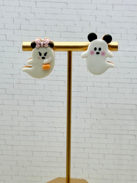 Ghost Mouse Stud Earrings