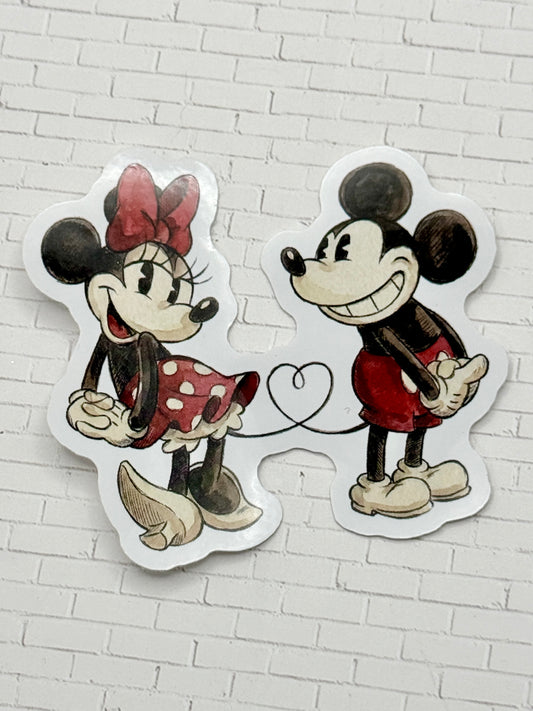 Vintage Mouse Couple Sticker