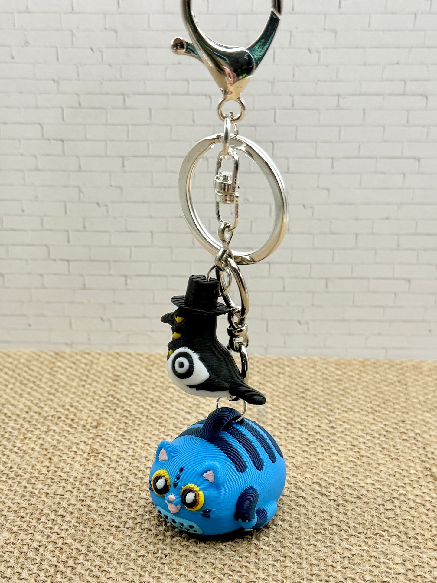 Derpy Tiger + Friend Charm Keychain