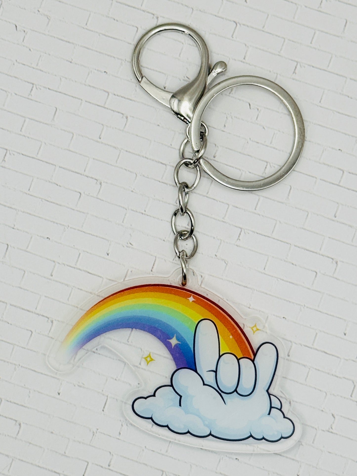 ASL Love Rainbow ILY Keychain