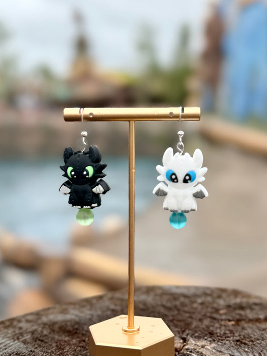 Night & Light Soul Dragon Earrings