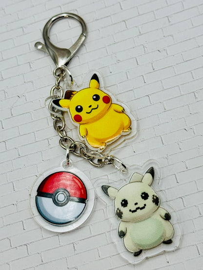 Retro & Pixel Electric Mouse Charm Keychain