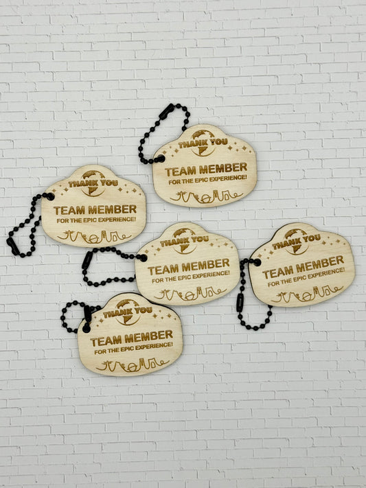 Thank You Team Member Keychain 5-Pack
