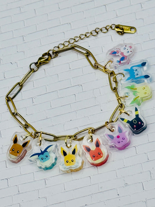 Eeveelution Charm Bracelet Gold