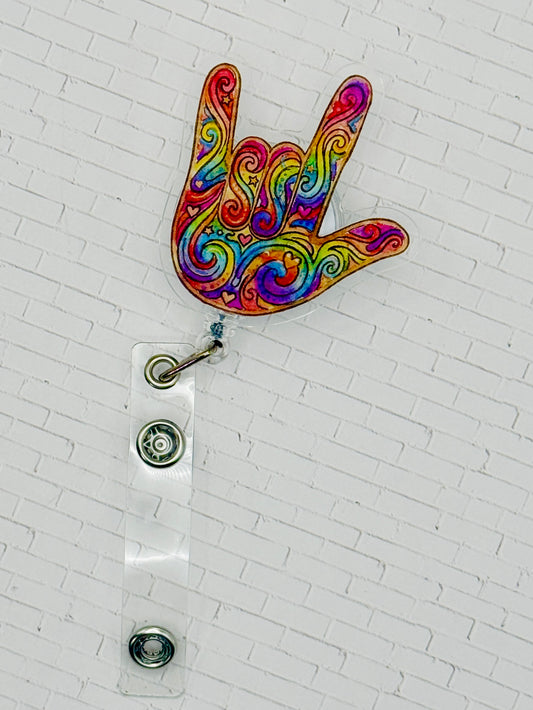 Watercolor ILY Badge Reel