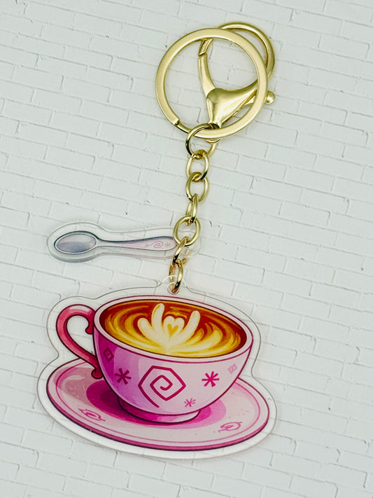 ILY Teacup Charm Keychain