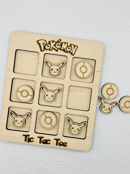 Pika Wooden Tic Tac Toe Game