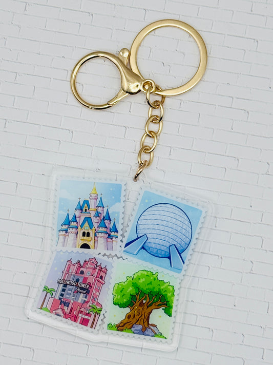 Four Park Stamp Keychain