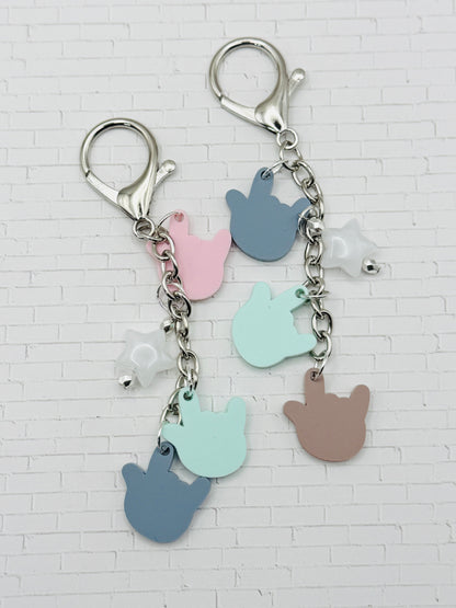 ASL “I Love You” Charm Keychain