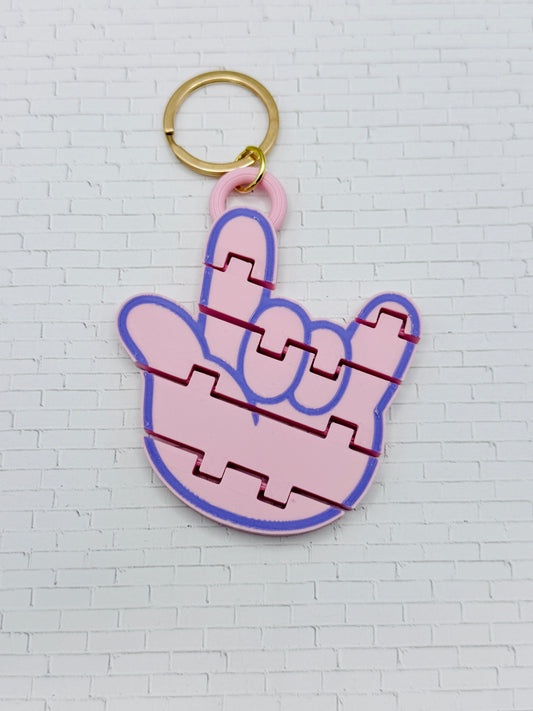 ILY ASL Fidget Keychain