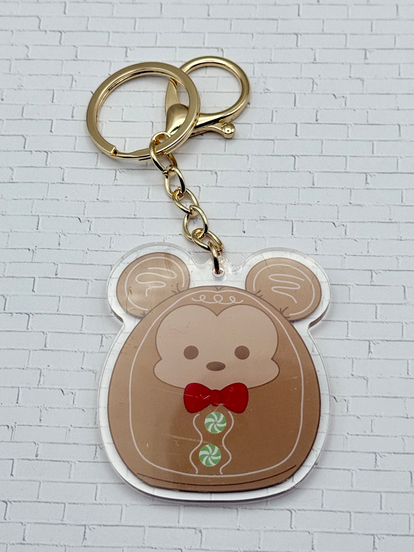 Gingerbread Peppermint Keychains