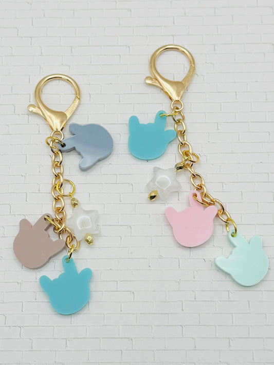 ASL “I Love You” Charm Keychain