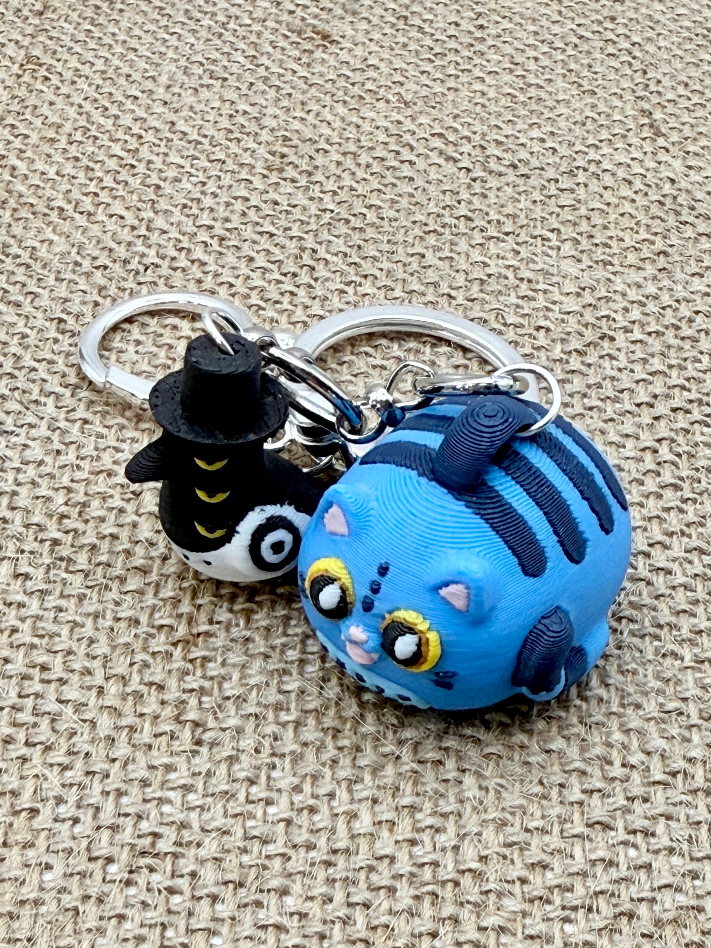 Derpy Tiger + Friend Charm Keychain