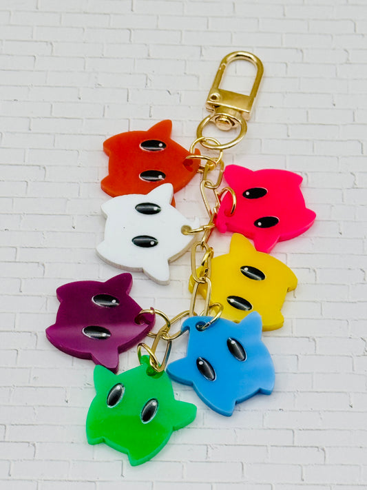 Power Up Stars  7 Charm Bag Keychain