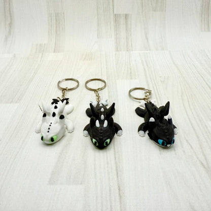 Night & Light Dragon Family Keychains