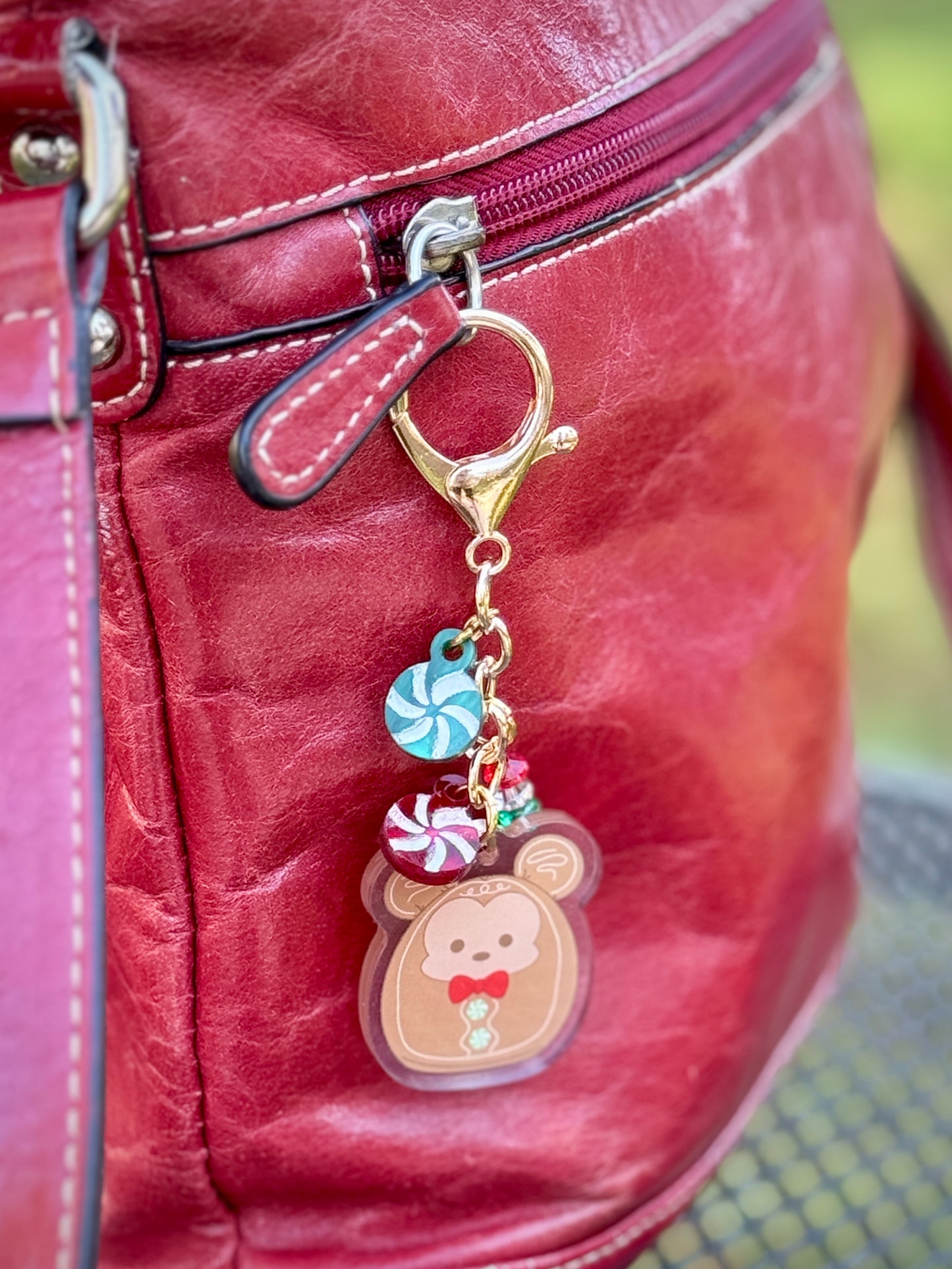 Gingerbread Peppermint Charms Keychain