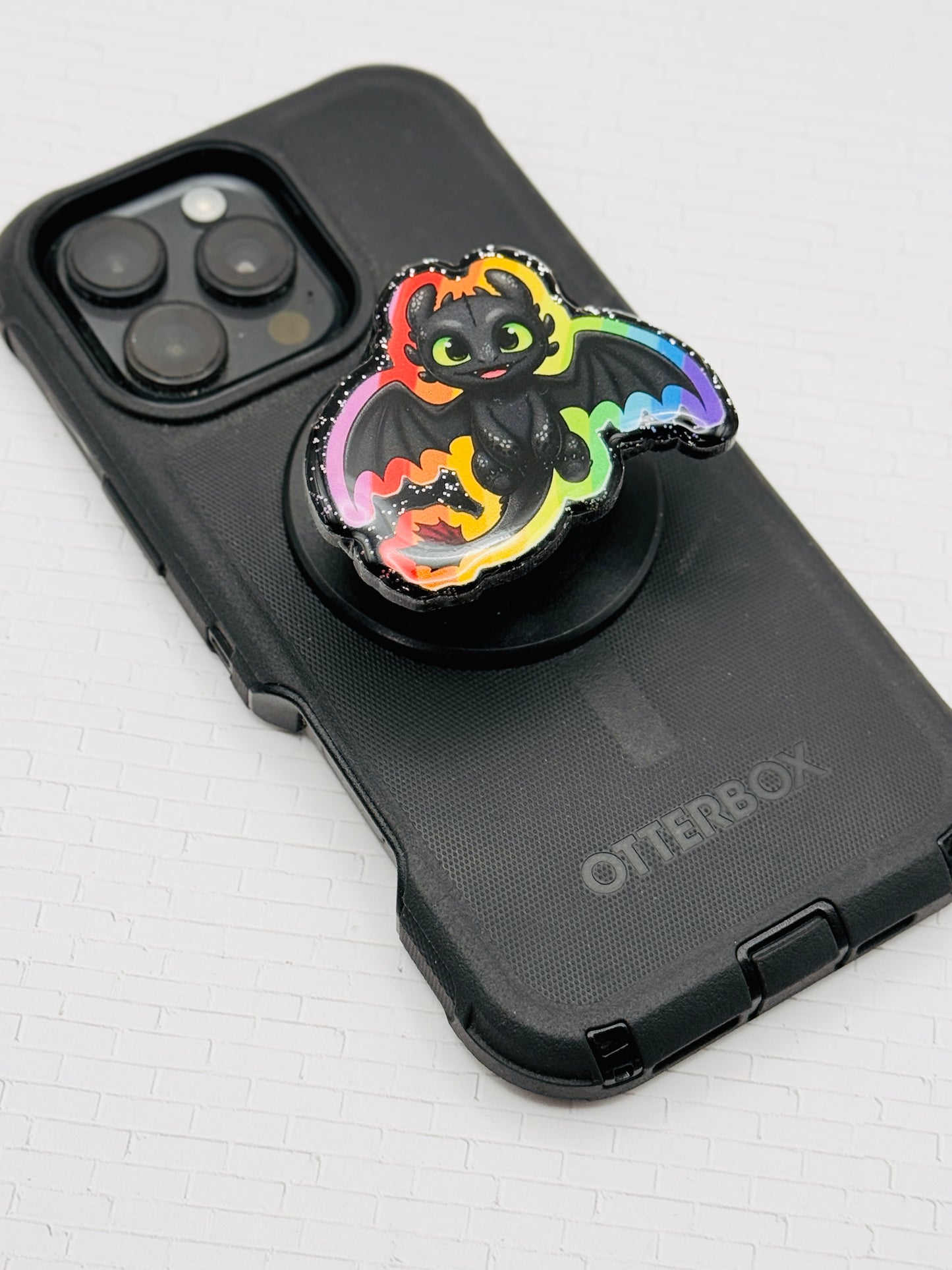 Rainbow Winged Night Dragon Phone Grip