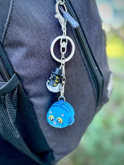 Derpy Tiger + Friend Charm Keychain