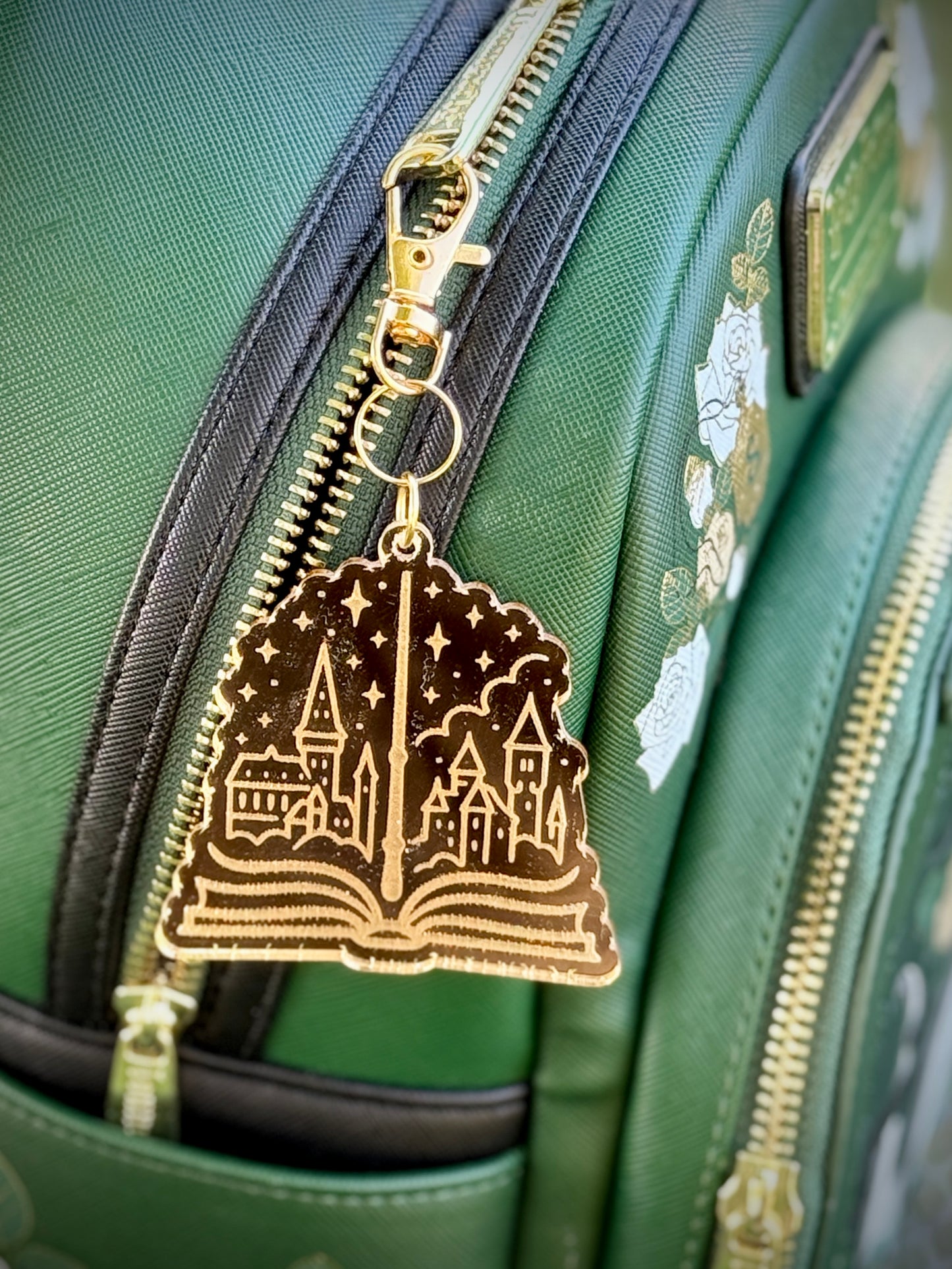 Golden Wizard Castle Keychain