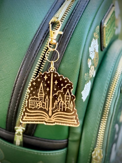 Golden Wizard Castle Keychain