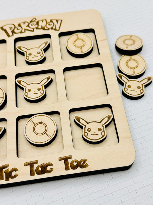 Pika Wooden Tic Tac Toe Game