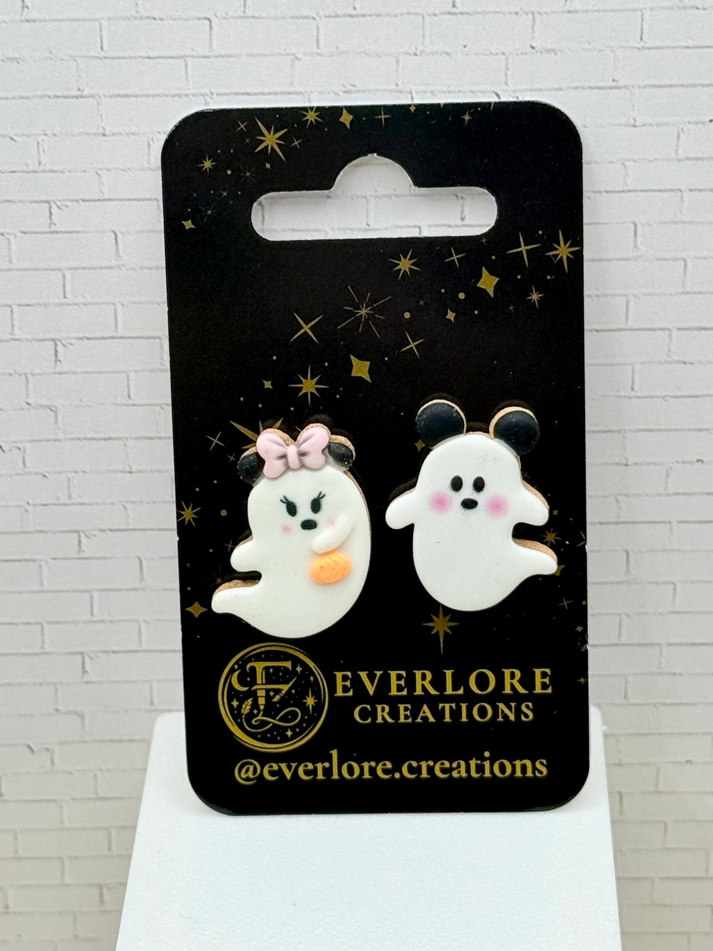 Ghost Mouse Stud Earrings