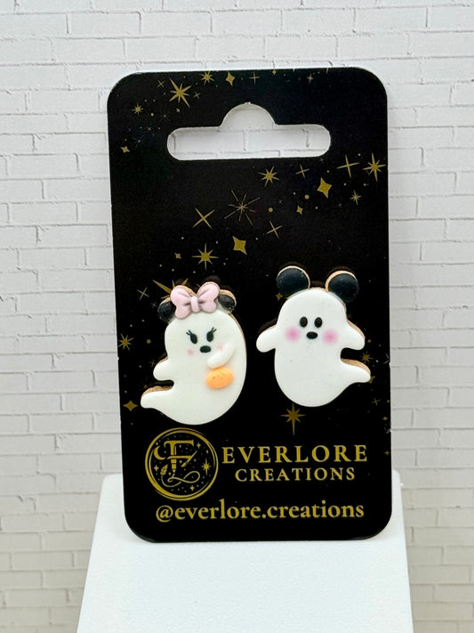 Ghost Mouse Stud Earrings