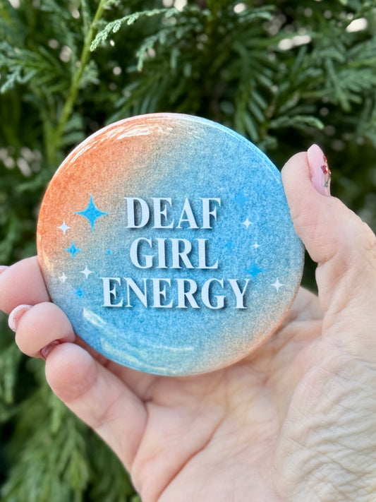 Deaf Girl Energy Handheld Mirror