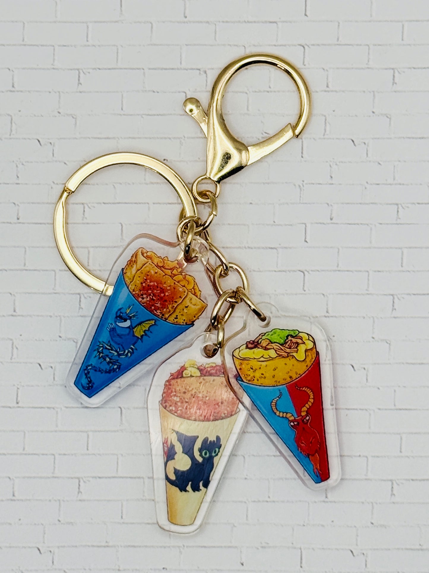 Dragon Mac and Cheese Cones Keychain