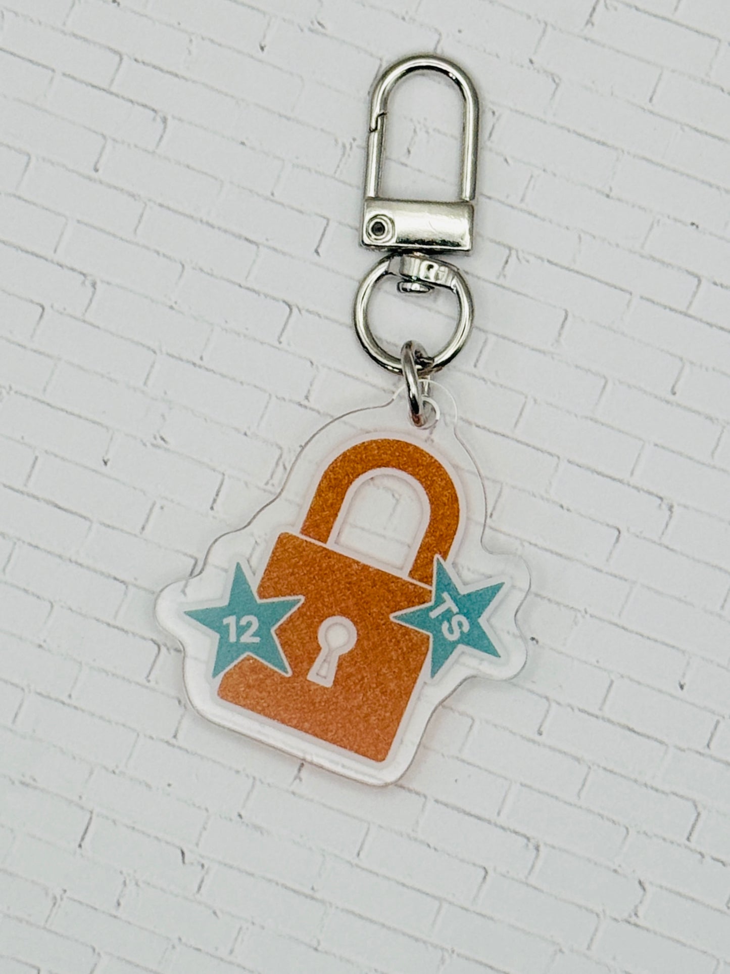 TS 12 Orange Lock Bag Charm