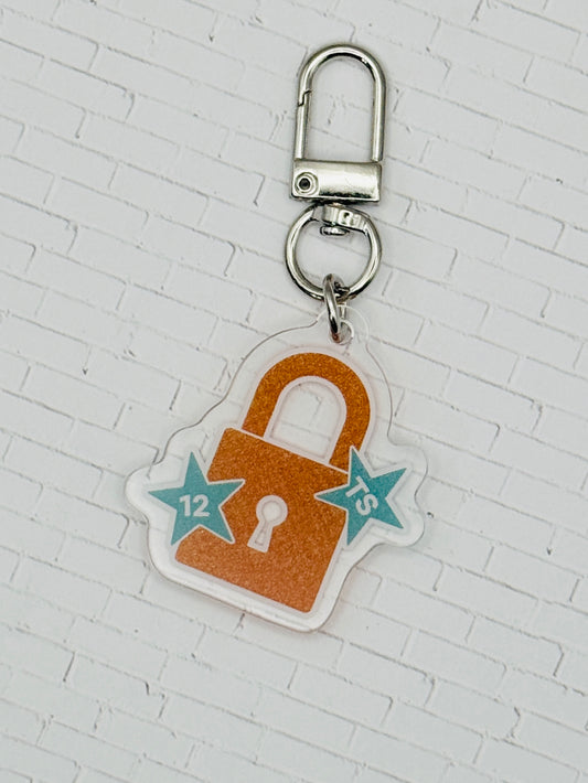TS 12 Orange Lock Bag Charm