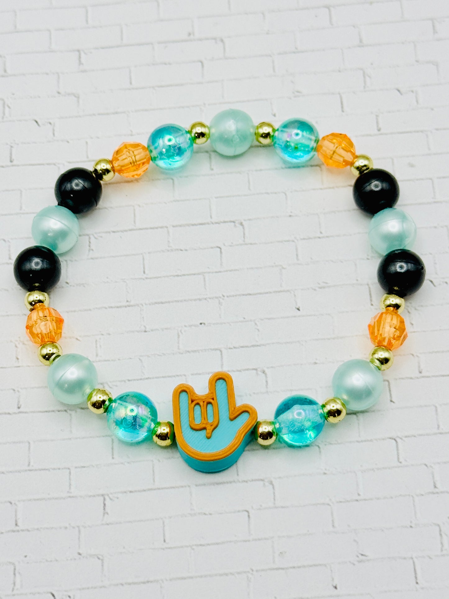 Teal Orange ILY Bracelet