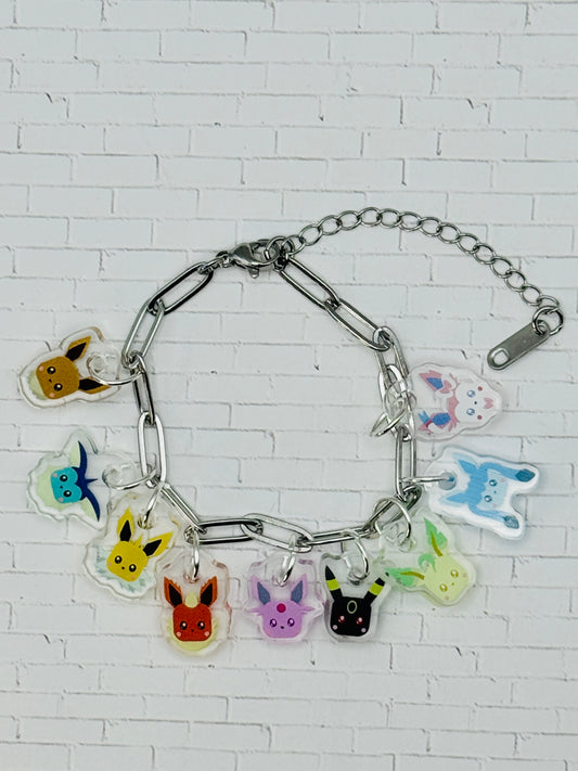 Eeveelution Charm Bracelet Silver
