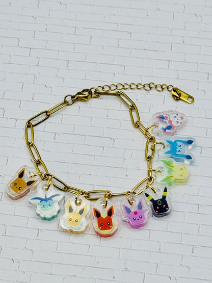 Eeveelution Charm Bracelet Gold