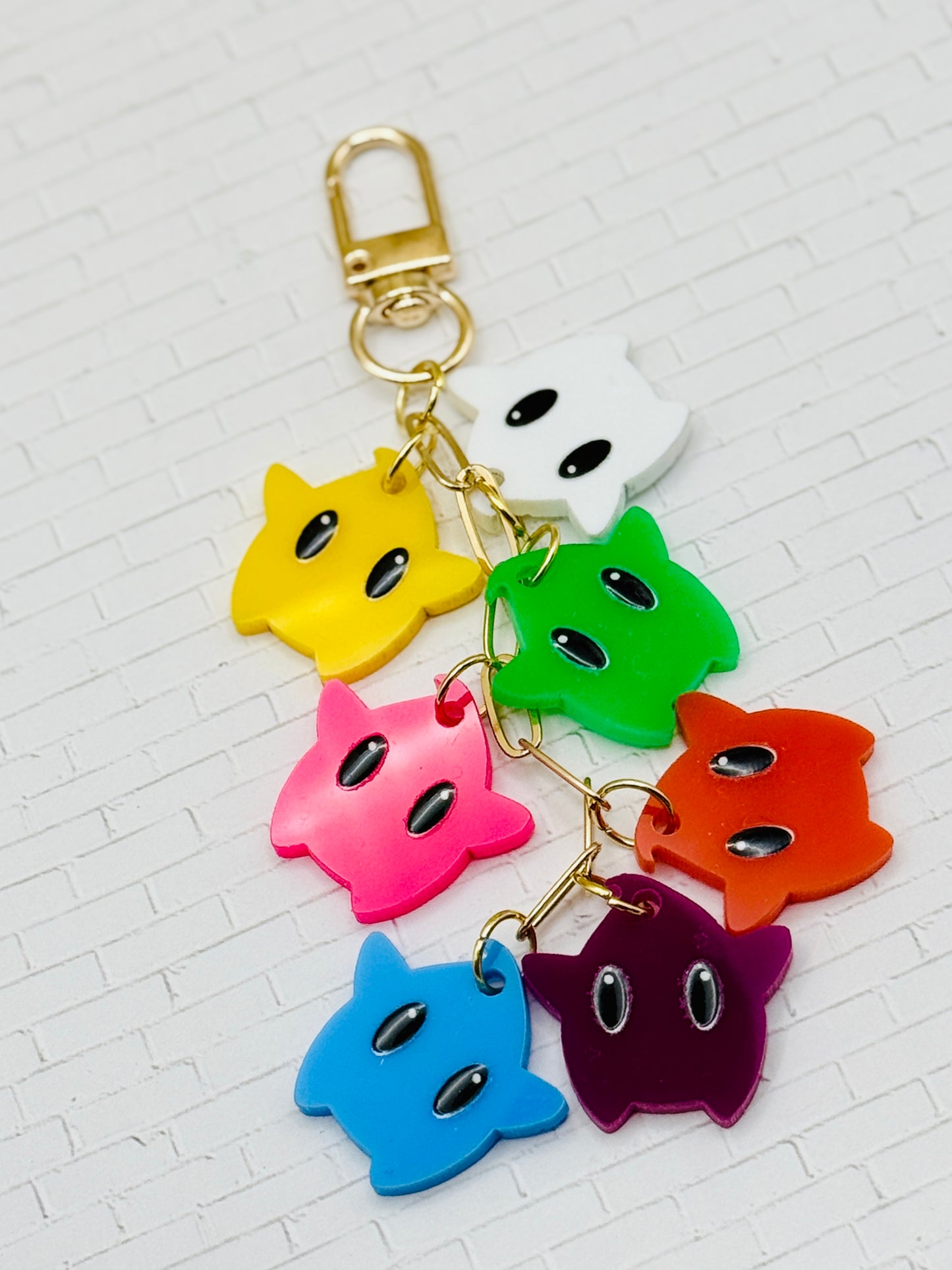 Power Up Stars  7 Charm Bag Keychain