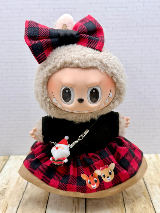 Plaid Reindeer & Santa Outfit