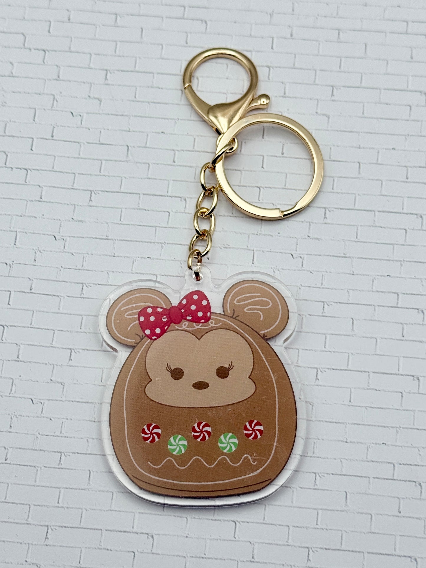 Gingerbread Peppermint Keychains