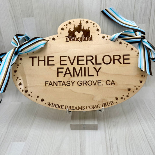 Personalized Castle Stroller Sign - Disneyland