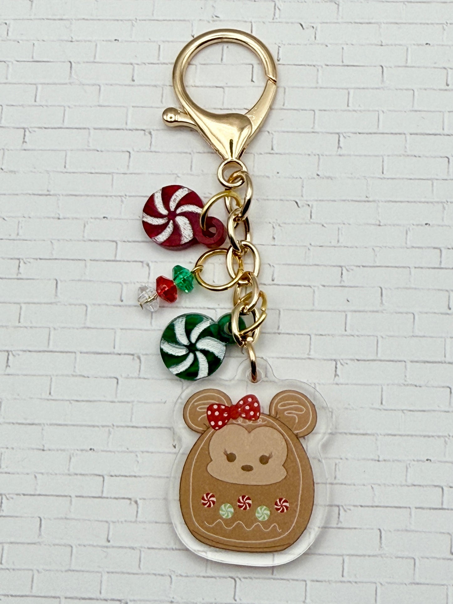 Gingerbread Peppermint Charms Keychain