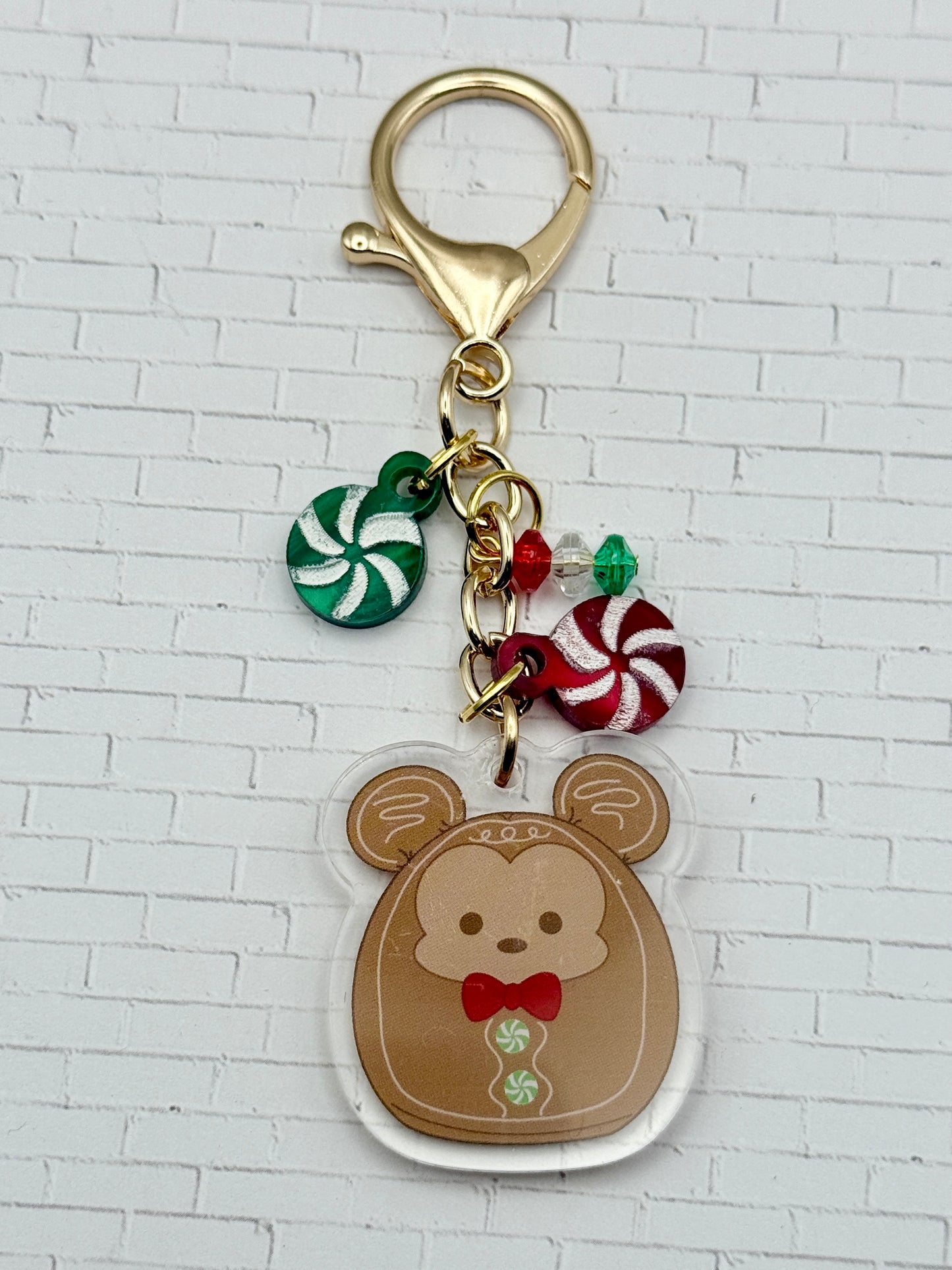 Gingerbread Peppermint Charms Keychain