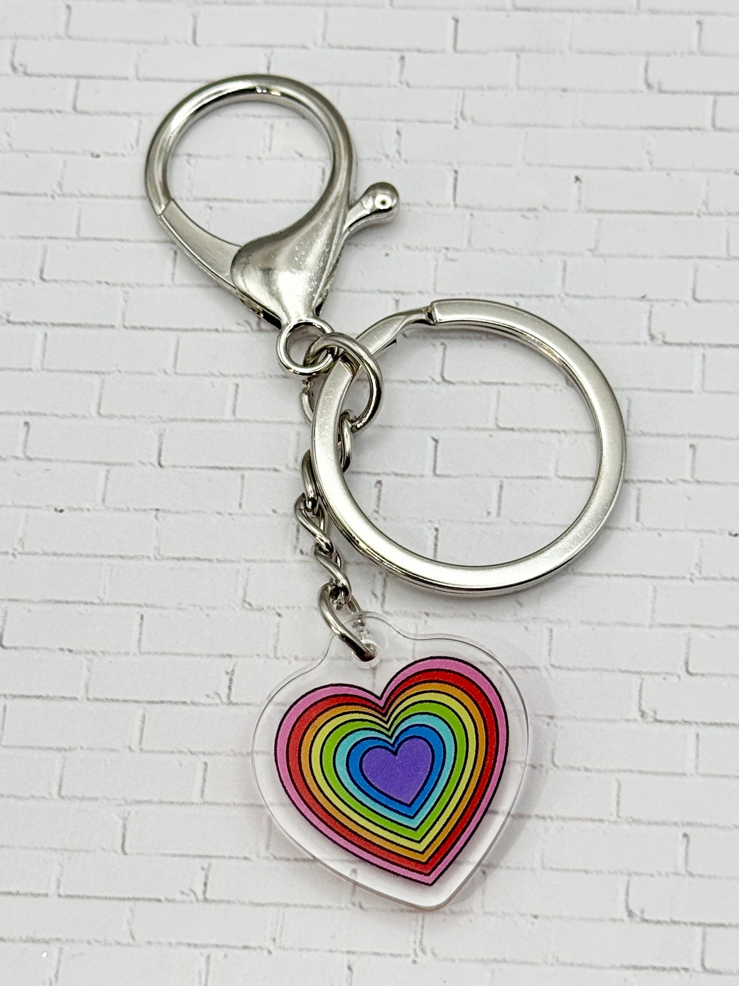 Pride Love Heart Keychain