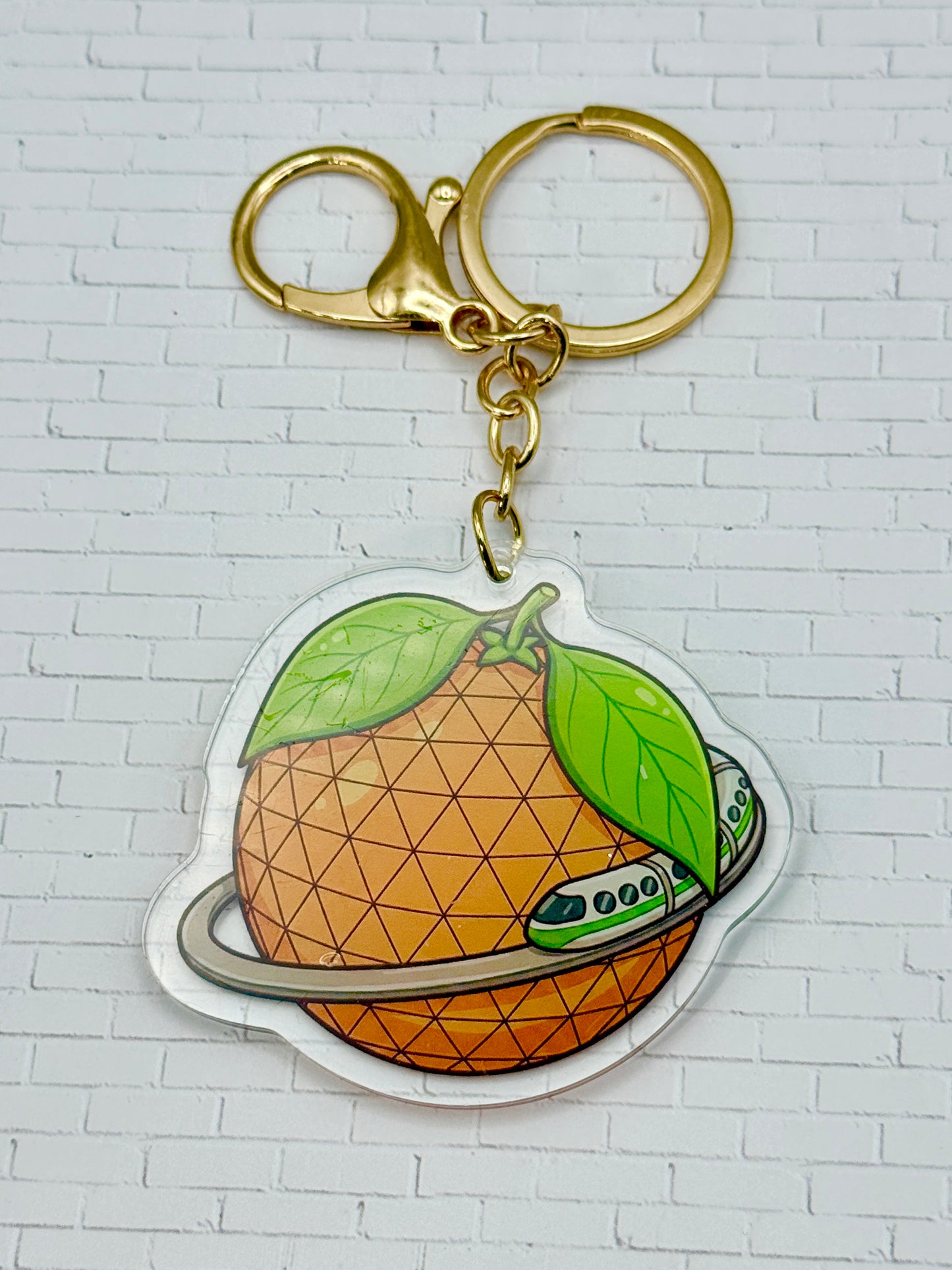 Retro Orange Planet Keychain
